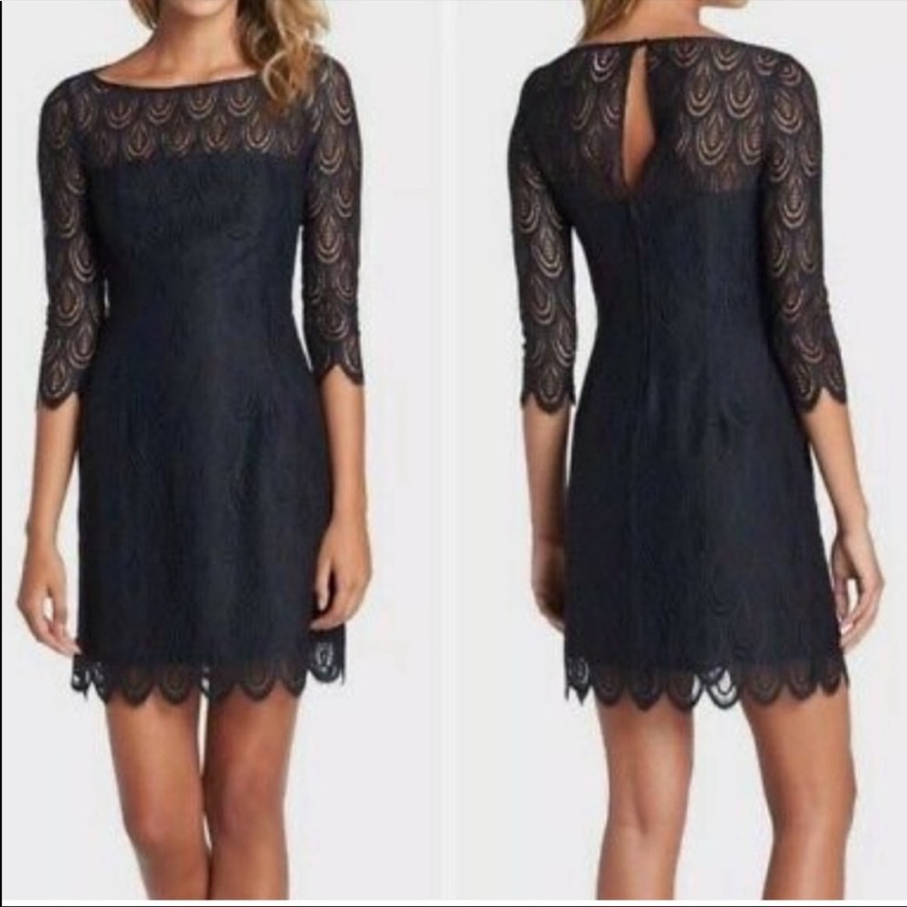 Lilly Pulitzer Hera Dress / Two Tone Feather Lace / SZ 2‎